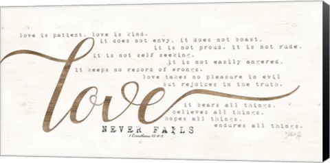 Framed Love Never Fails Print