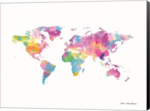 Framed Watercolor World Print