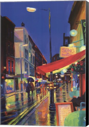 Framed Friday Night In Soho Print