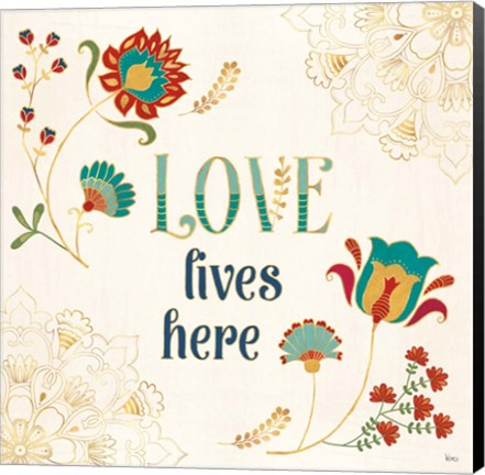 Framed Folk Floral V Print