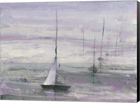 Framed Ice Sailing Purple Crop Print