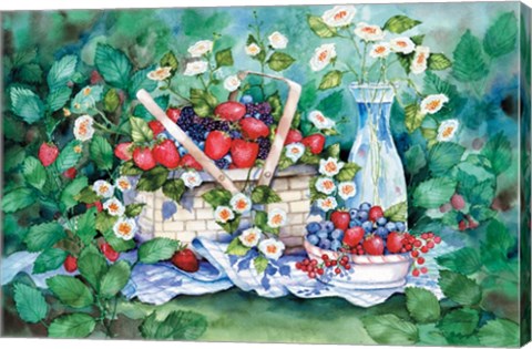 Framed Strawberry Picnic Print