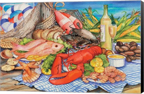 Framed Seafood Platter Print