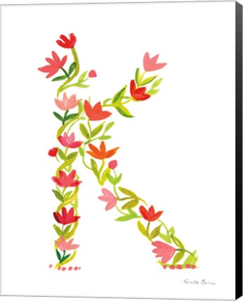 Framed Floral Alphabet Letter XI Print