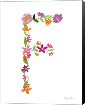 Framed Floral Alphabet Letter VI Print