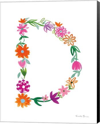 Framed Floral Alphabet Letter IV Print