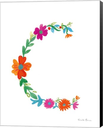 Framed Floral Alphabet Letter III Print