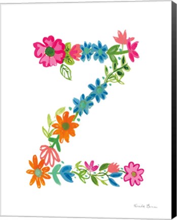 Framed Floral Alphabet Letter XXVI Print