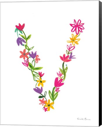 Framed Floral Alphabet Letter XXII Print