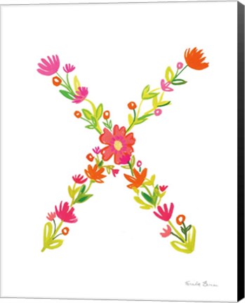 Framed Floral Alphabet Letter XXIV Print