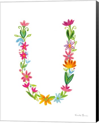 Framed Floral Alphabet Letter XXI Print