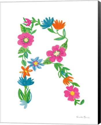 Framed Floral Alphabet Letter XVIII Print