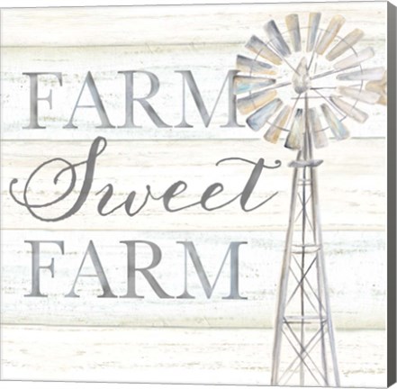 Framed Windmill Farm Sweet Farm Sentiment Print