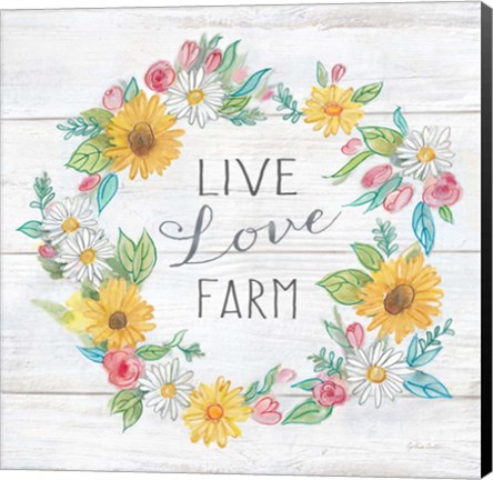 Framed Farmhouse Stamp Wreath Print