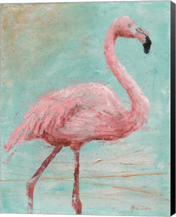 Framed Pink Flamingo I Print