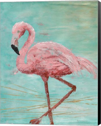 Framed Pink Flamingo II Print