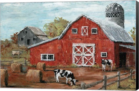 Framed Red Country Barn Print