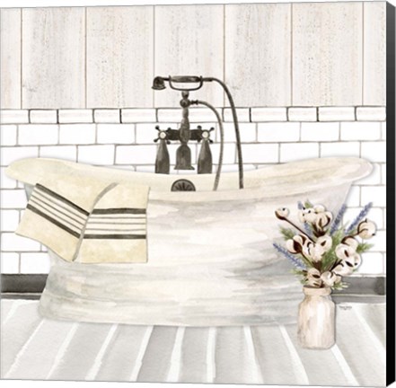 Framed Farmhouse Bath I Tub Print