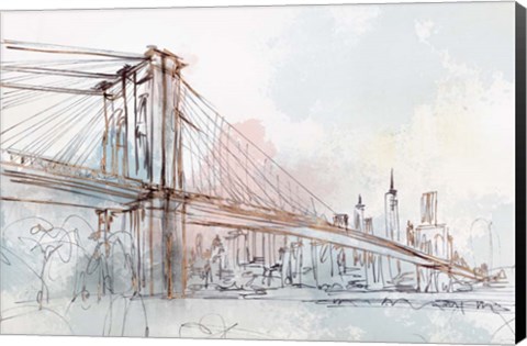 Framed Blushing Brooklyn Bridge Print