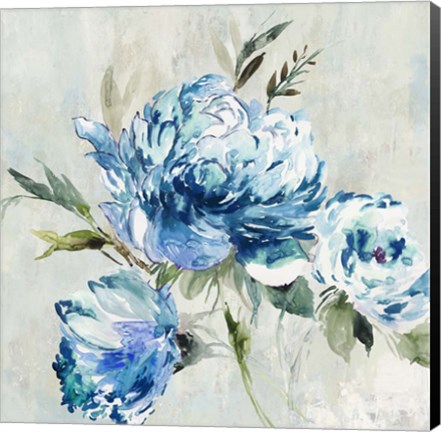 Framed Blue Peony I Print