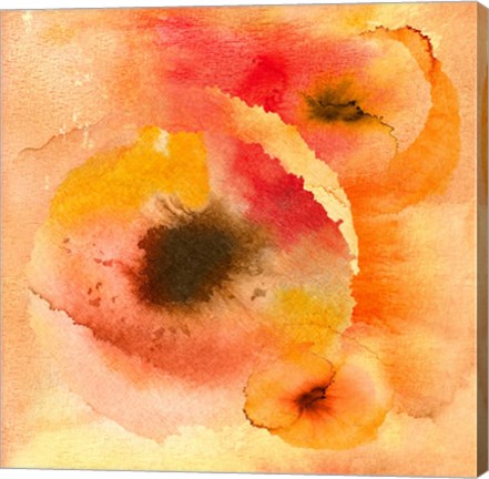 Framed Abstract Watercolor Flowers Print