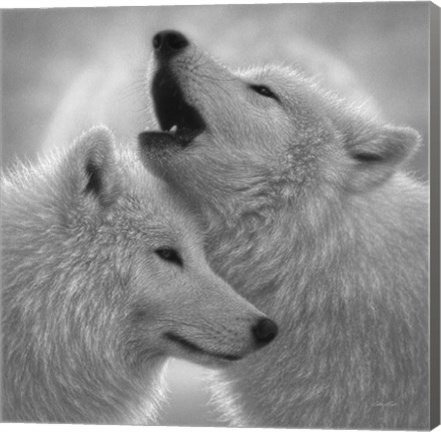 Framed Wolves - Love Song - B&amp;W Print