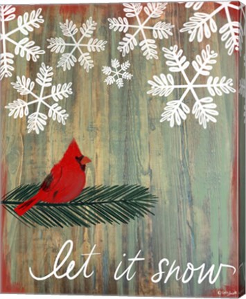 Framed Let It Snow Cardinal Print