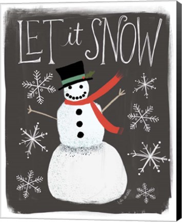 Framed Let It Snow Snowman Print