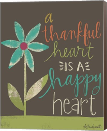 Framed Thankful Happy Heart Print