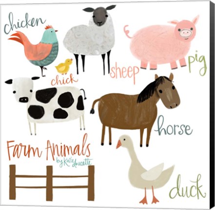 Framed Farm Animals Print