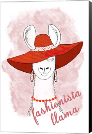 Framed Fashionista Llama Print