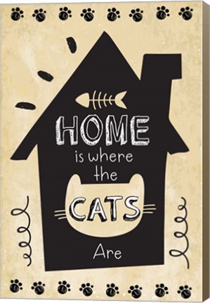 Framed Home is Where the Cats Are Print