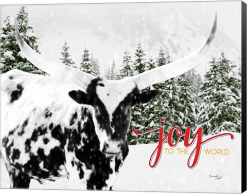 Framed Joy to the World Longhorn Print