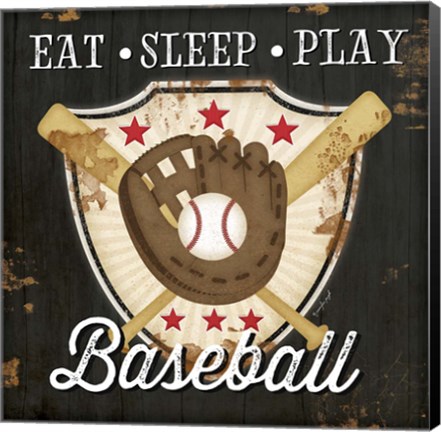 Framed Eat, Sleep, Play, Baseball Print