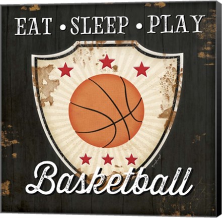 Framed Eat, Sleep, Play, Basketball Print