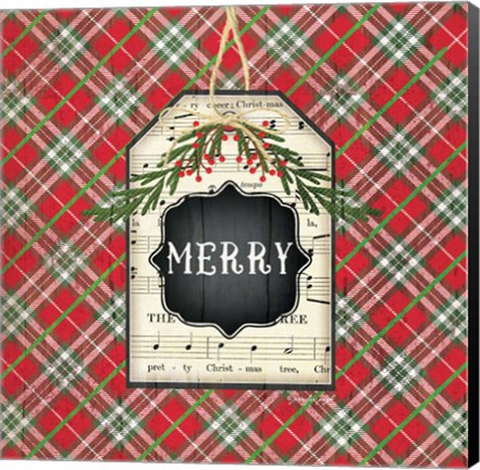 Framed Merry Christmas Plaid Print