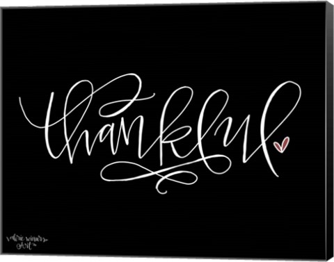 Framed Thankful Black Print