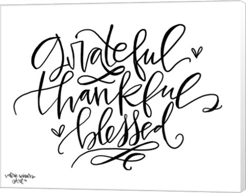 Framed Grateful Thankful Blessed Print