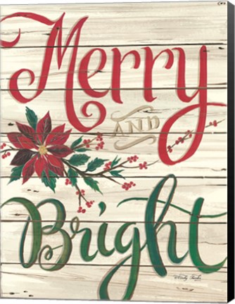 Framed Merry &amp; Bright Shiplap Print