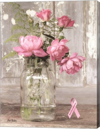 Framed Pink Roses for Breast Cancer Awareness Print