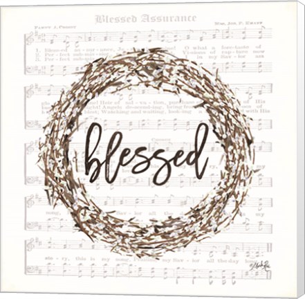 Framed Blessed Assurance Bless Wreath Print