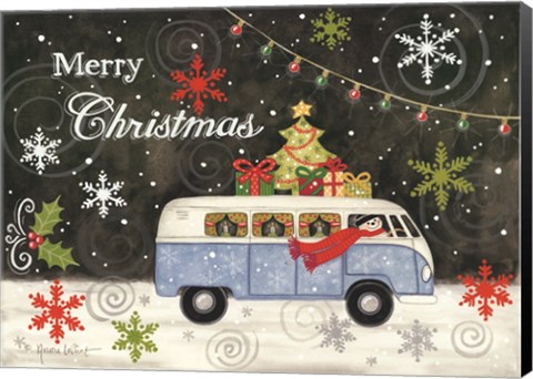 Framed VW Christmas Bus Print