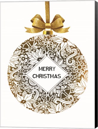 Framed Merry Christmas Ornament Print