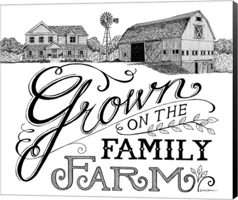 Framed Grown on the Family Farm Print