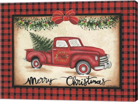 Framed Merry Christmas Truck Print