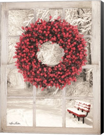 Framed Beaded Wreath View I Print