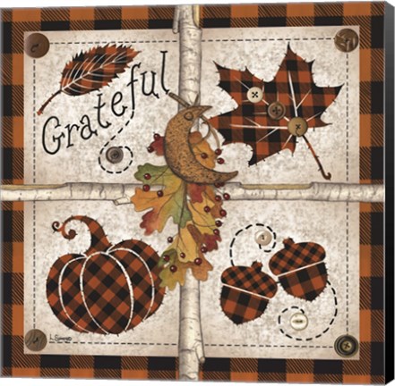 Framed Autumn Four Square Grateful Print