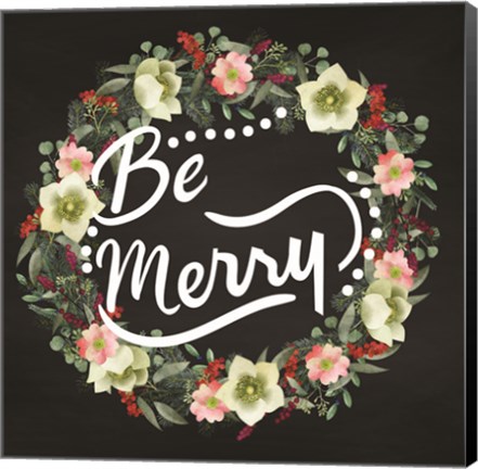 Framed Be Merry Wreath Print