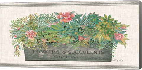 Framed Flowers &amp; Succulents Print
