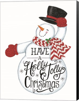 Framed Have a Holly Jolly Christmas Snowman Print